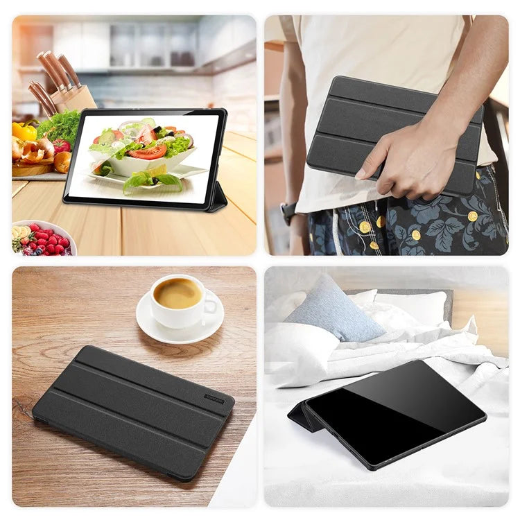 DUX DUCIS Domo Series for Samsung Galaxy Tab S9 FE+ Tri-fold Stand Case Leather Business Smart Tablet Cover