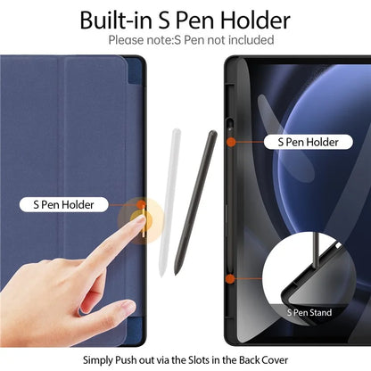 DUX DUCIS Domo Series for Samsung Galaxy Tab S9 FE+ Tri-fold Stand Case Leather Business Smart Tablet Cover