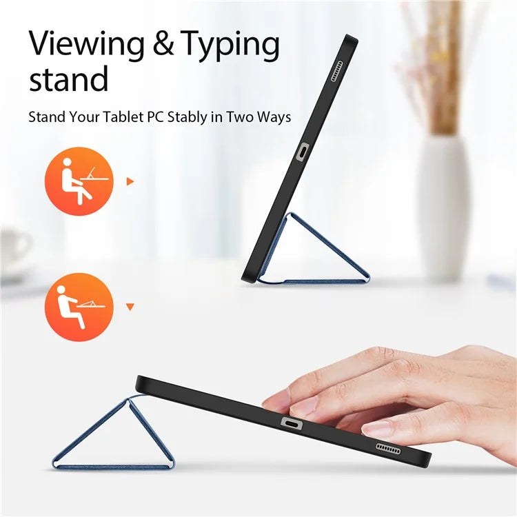 DUX DUCIS Domo Series for Samsung Galaxy Tab S9 FE+ Tri-fold Stand Case Leather Business Smart Tablet Cover