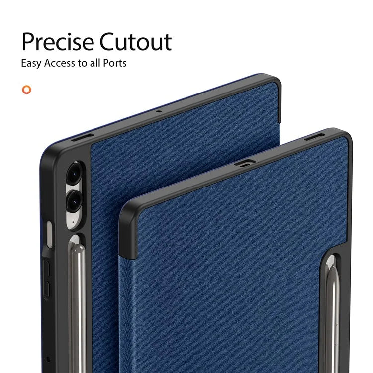 DUX DUCIS Domo Series for Samsung Galaxy Tab S9 FE+ Tri-fold Stand Case Leather Business Smart Tablet Cover