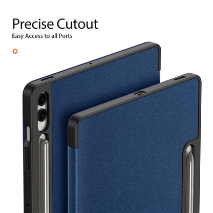 DUX DUCIS Domo Series for Samsung Galaxy Tab S9 FE+ Tri-fold Stand Case Leather Business Smart Tablet Cover