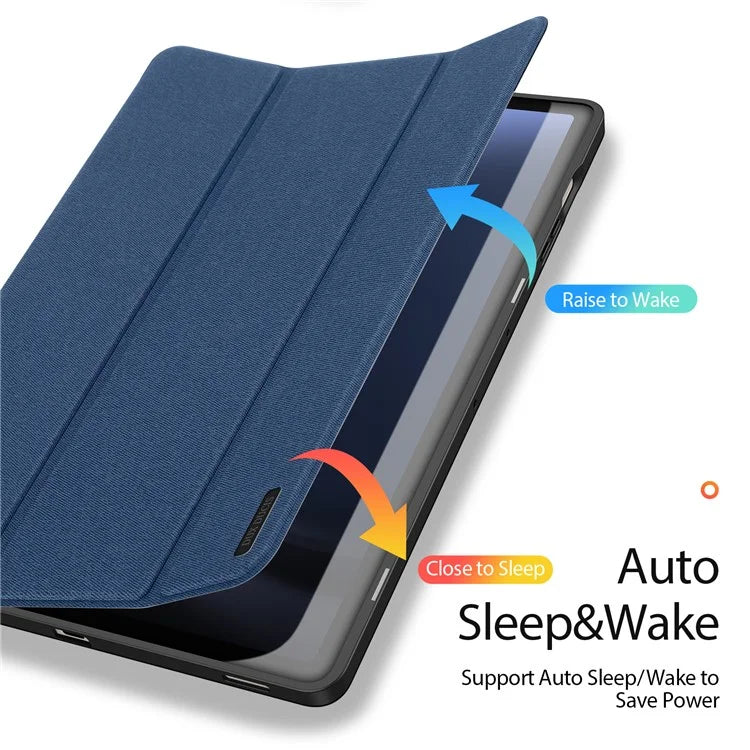DUX DUCIS Domo Series for Samsung Galaxy Tab S9 FE+ Tri-fold Stand Case Leather Business Smart Tablet Cover