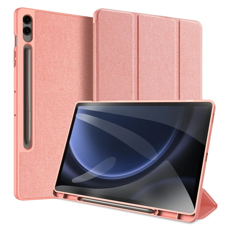 DUX DUCIS Domo Series for Samsung Galaxy Tab S9 FE+ Tri-fold Stand Case Leather Business Smart Tablet Cover