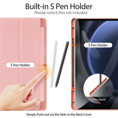 DUX DUCIS Domo Series for Samsung Galaxy Tab S9 FE+ Tri-fold Stand Case Leather Business Smart Tablet Cover