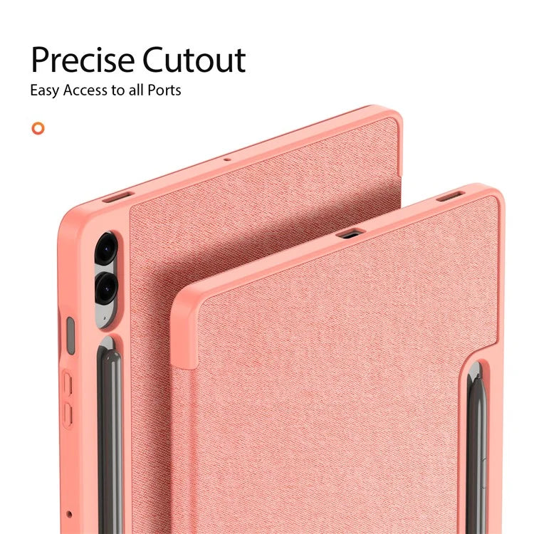 DUX DUCIS Domo Series for Samsung Galaxy Tab S9 FE+ Tri-fold Stand Case Leather Business Smart Tablet Cover