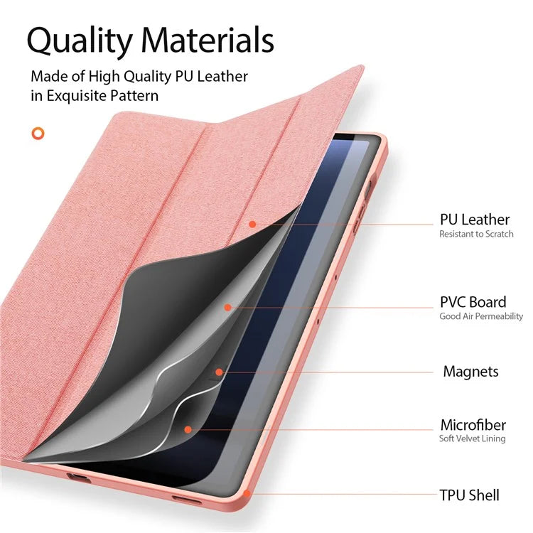 DUX DUCIS Domo Series for Samsung Galaxy Tab S9 FE+ Tri-fold Stand Case Leather Business Smart Tablet Cover