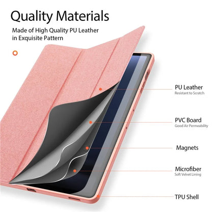 DUX DUCIS Domo Series for Samsung Galaxy Tab S9 FE+ Tri-fold Stand Case Leather Business Smart Tablet Cover