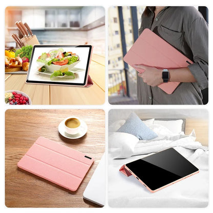 DUX DUCIS Domo Series for Samsung Galaxy Tab S9 FE+ Tri-fold Stand Case Leather Business Smart Tablet Cover