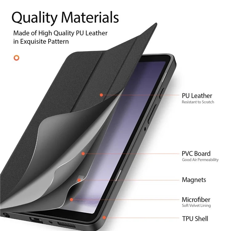 DUX DUCIS Domo Series for Samsung Galaxy Tab A9 Leather Business Case Tri-fold Stand Smart Tablet Cover