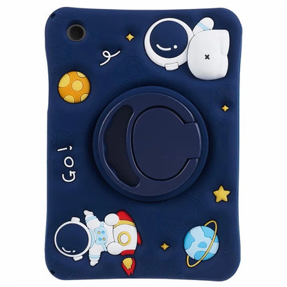 For Samsung Galaxy Tab A8 10.5 (2021) / (2022) Kickstand Case Astronaut Design Tablet Cover with Lanyard