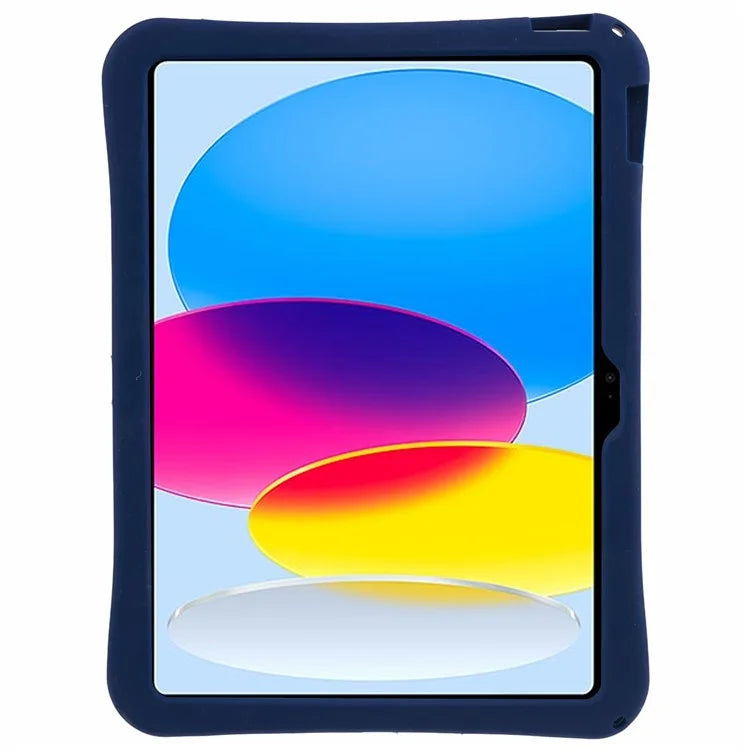 For iPad 10.9 (2022) Kickstand Case Astronaut Design Silicone Tablet Protector with Strap