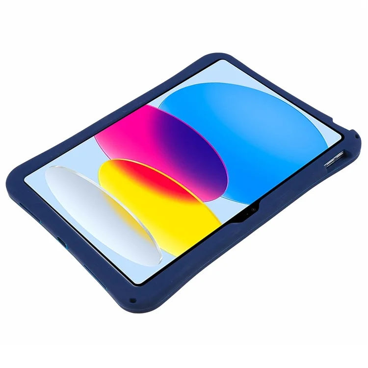 For iPad 10.9 (2022) Kickstand Case Astronaut Design Silicone Tablet Protector with Strap