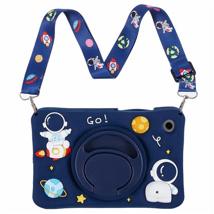 For Samsung Galaxy Tab A9 T220 X110 / X117 Case Kickstand Silicone + PC Tablet Cover with Lanyard