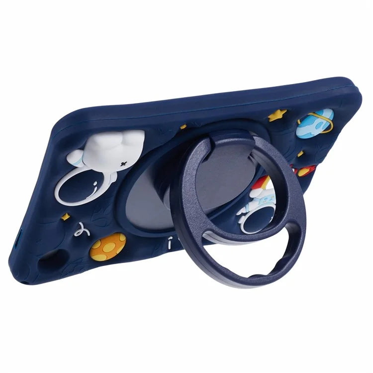 For Samsung Galaxy Tab A9 T220 X110 / X117 Case Kickstand Silicone + PC Tablet Cover with Lanyard