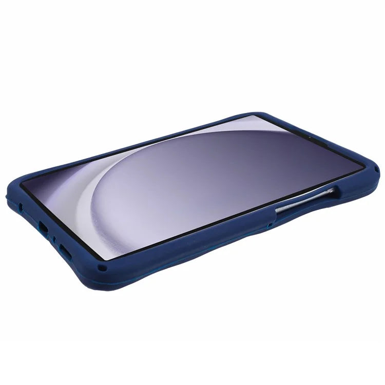 For Samsung Galaxy Tab A9 T220 X110 / X117 Case Kickstand Silicone + PC Tablet Cover with Lanyard