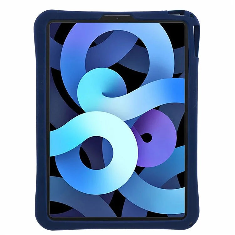 For iPad Air (2020) / (2022) Protective Kickstand Case Astronaut Design Silicone Tablet Cover with Strap