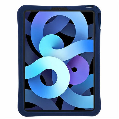 For iPad Air (2020) / (2022) Protective Kickstand Case Astronaut Design Silicone Tablet Cover with Strap