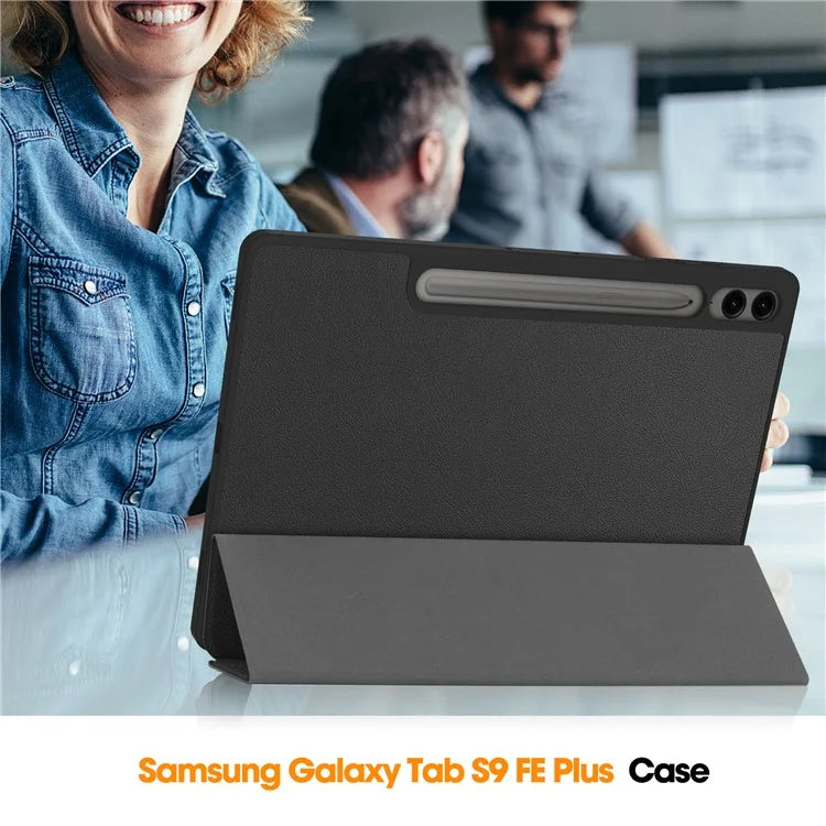 For Samsung Galaxy Tab S9 FE+ / Tab S9+ Case PU Leather+TPU Auto Sleep / Wake Tablet Cover with Pencil Holder