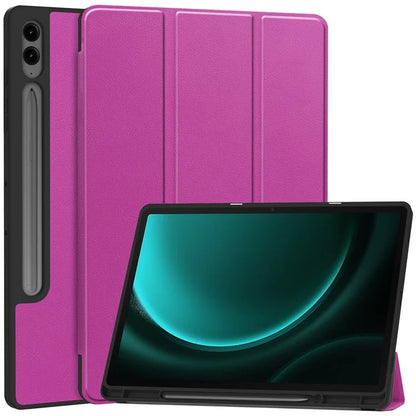 For Samsung Galaxy Tab S9 FE+ / Tab S9+ Case PU Leather+TPU Auto Sleep / Wake Tablet Cover with Pencil Holder