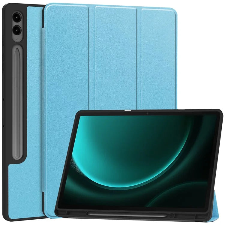 For Samsung Galaxy Tab S9 FE+ / Tab S9+ Case PU Leather+TPU Auto Sleep / Wake Tablet Cover with Pencil Holder
