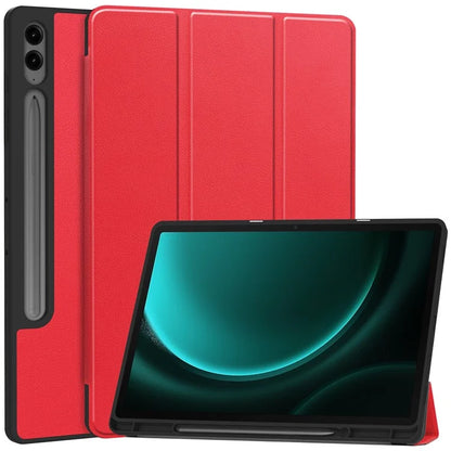 For Samsung Galaxy Tab S9 FE+ / Tab S9+ Case PU Leather+TPU Auto Sleep / Wake Tablet Cover with Pencil Holder