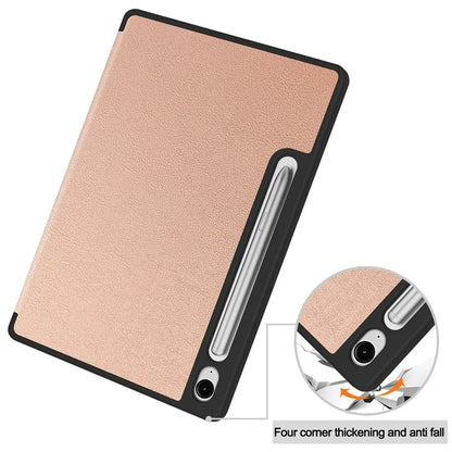 For Samsung Galaxy Tab S9 FE / Tab S9 Smart Case PU Leather+TPU Trifold Stand Tablet Cover with Pencil Holder