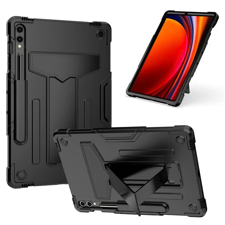 For Samsung Galaxy Tab S9+ / Tab S9 FE+ Rugged Cover T-Shaped Kickstand Protective Tablet Case