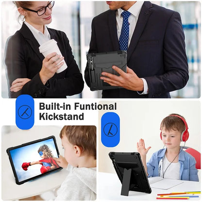 For Samsung Galaxy Tab S9+ / Tab S9 FE+ Rugged Cover T-Shaped Kickstand Protective Tablet Case