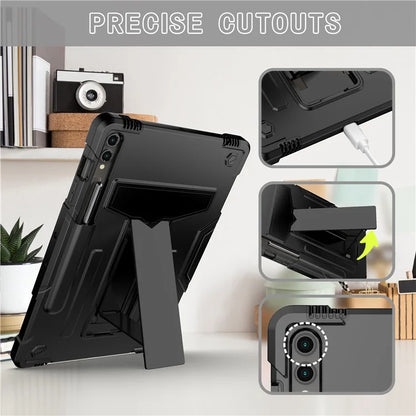 For Samsung Galaxy Tab S9+ / Tab S9 FE+ Rugged Cover T-Shaped Kickstand Protective Tablet Case