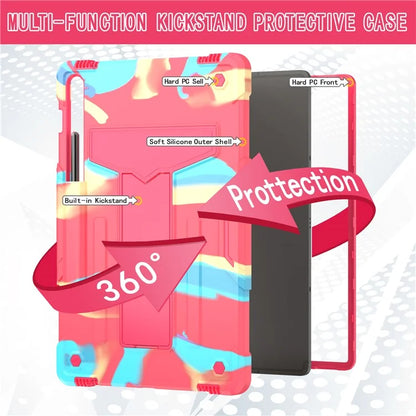 For Samsung Galaxy Tab S9+ / Tab S9 FE+ Rugged Cover T-Shaped Kickstand Protective Tablet Case