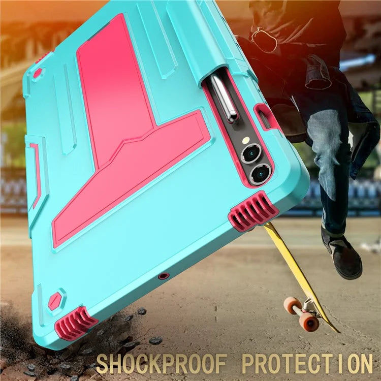For Samsung Galaxy Tab S9+ / Tab S9 FE+ Rugged Cover T-Shaped Kickstand Protective Tablet Case