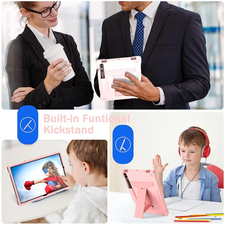 For Samsung Galaxy Tab S9+ / Tab S9 FE+ Rugged Cover T-Shaped Kickstand Protective Tablet Case