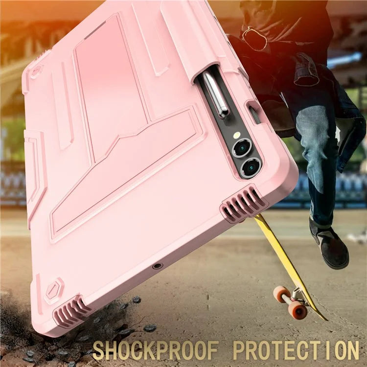 For Samsung Galaxy Tab S9+ / Tab S9 FE+ Rugged Cover T-Shaped Kickstand Protective Tablet Case