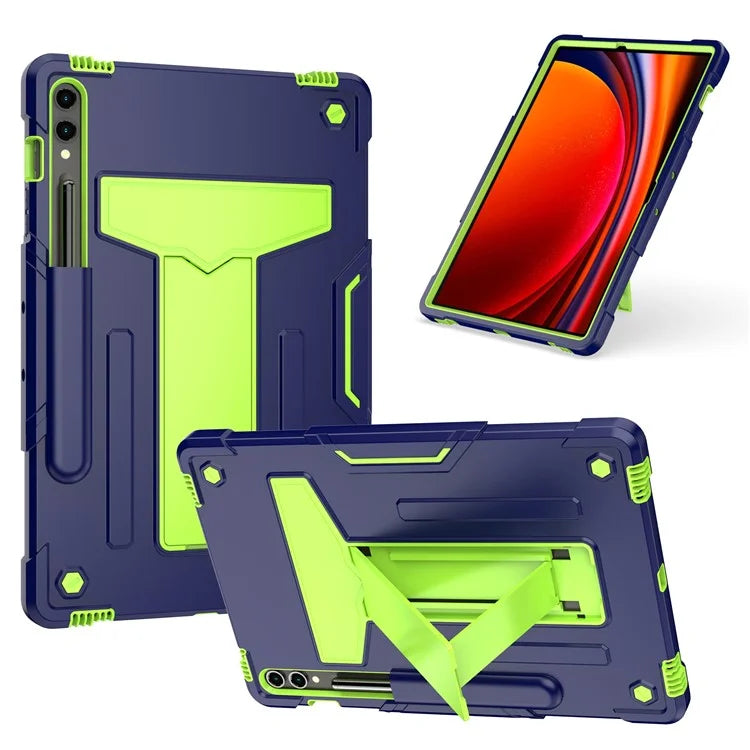 For Samsung Galaxy Tab S9+ / Tab S9 FE+ Rugged Cover T-Shaped Kickstand Protective Tablet Case