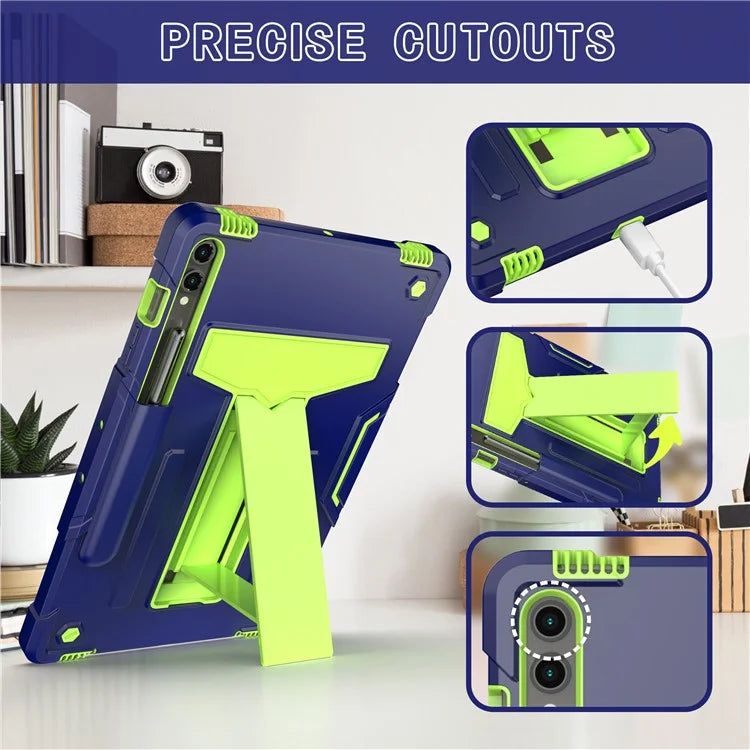 For Samsung Galaxy Tab S9+ / Tab S9 FE+ Rugged Cover T-Shaped Kickstand Protective Tablet Case