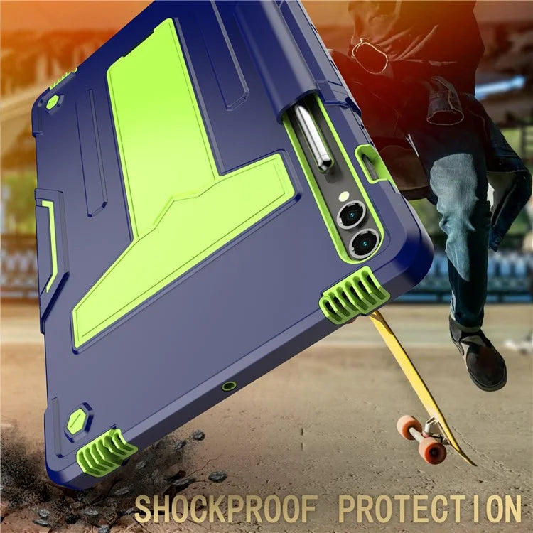 For Samsung Galaxy Tab S9+ / Tab S9 FE+ Rugged Cover T-Shaped Kickstand Protective Tablet Case