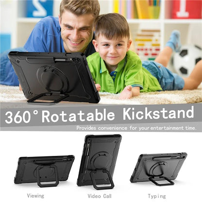 For Samsung Galaxy Tab S9+ / Tab S9 FE+ Case Rotating Kickstand Tablet Cover with Shoulder Strap