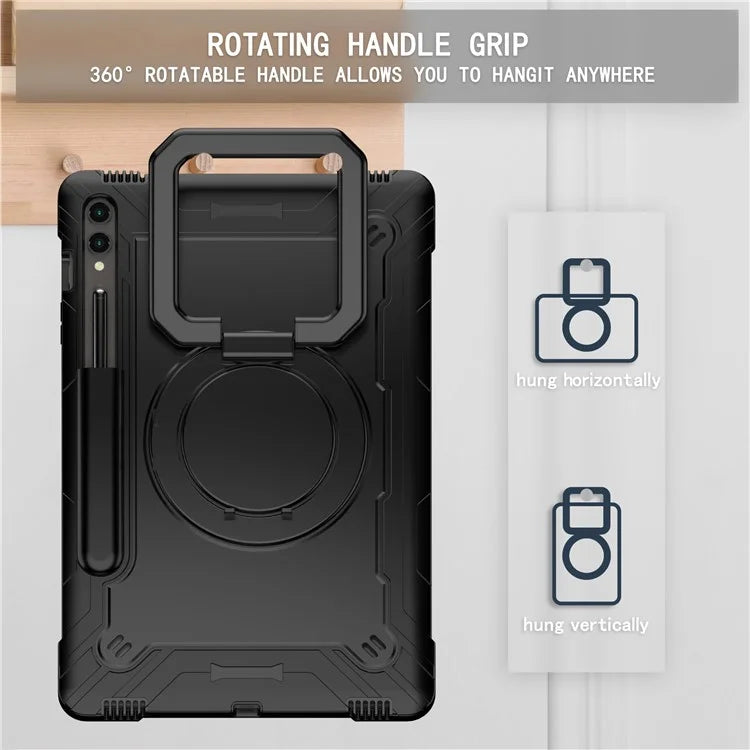 For Samsung Galaxy Tab S9+ / Tab S9 FE+ Case Rotating Kickstand Tablet Cover with Shoulder Strap