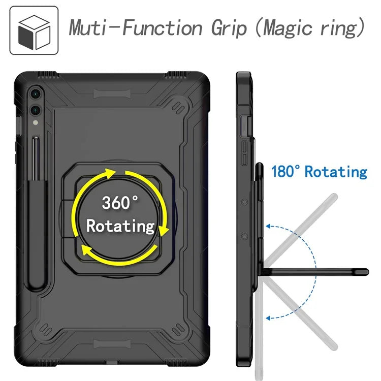 For Samsung Galaxy Tab S9+ / Tab S9 FE+ Case Rotating Kickstand Tablet Cover with Shoulder Strap