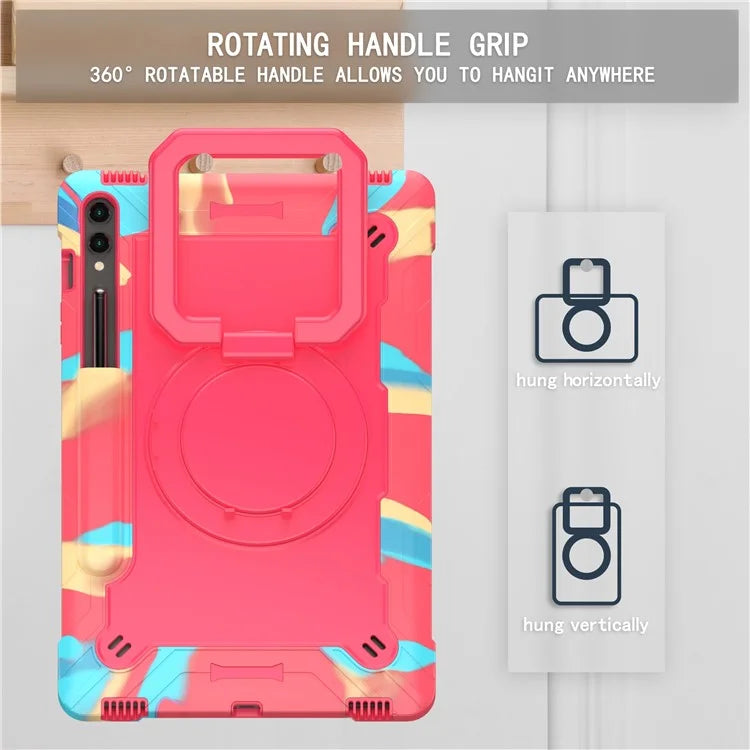 For Samsung Galaxy Tab S9+ / Tab S9 FE+ Case Rotating Kickstand Tablet Cover with Shoulder Strap