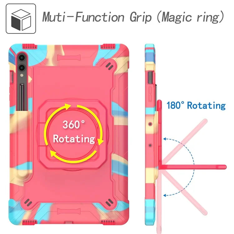 For Samsung Galaxy Tab S9+ / Tab S9 FE+ Case Rotating Kickstand Tablet Cover with Shoulder Strap