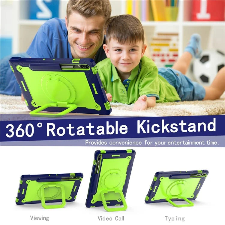 For Samsung Galaxy Tab S9+ / Tab S9 FE+ Case Rotating Kickstand Tablet Cover with Shoulder Strap