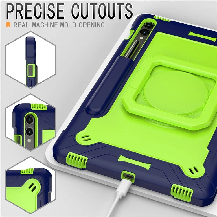 For Samsung Galaxy Tab S9+ / Tab S9 FE+ Case Rotating Kickstand Tablet Cover with Shoulder Strap