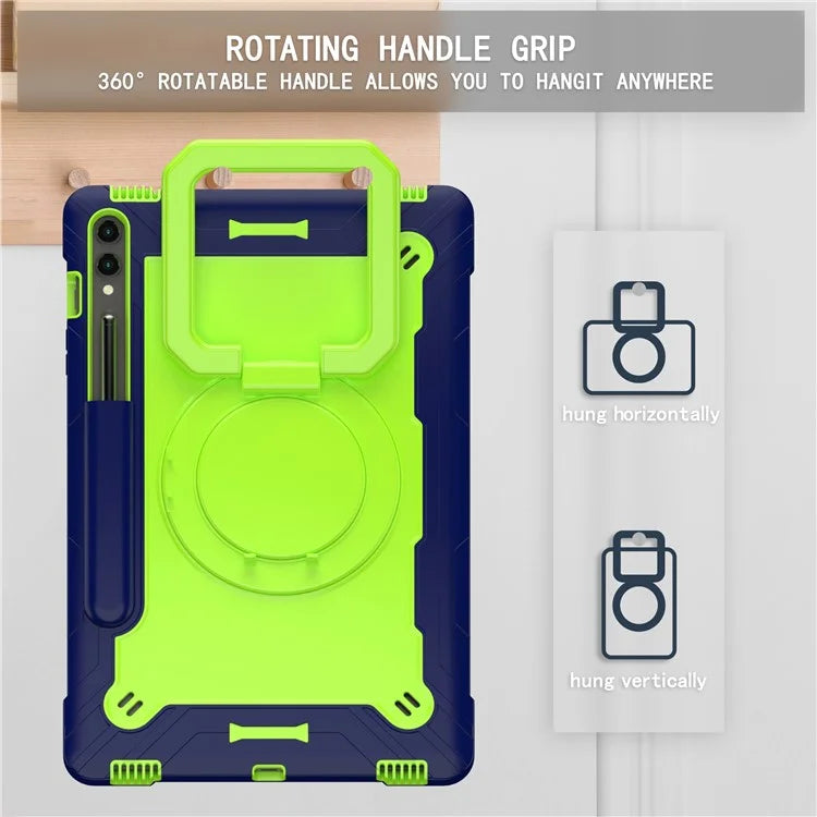 For Samsung Galaxy Tab S9+ / Tab S9 FE+ Case Rotating Kickstand Tablet Cover with Shoulder Strap