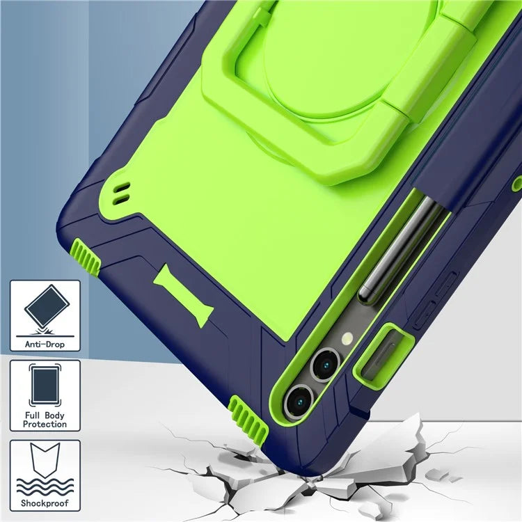 For Samsung Galaxy Tab S9+ / Tab S9 FE+ Case Rotating Kickstand Tablet Cover with Shoulder Strap