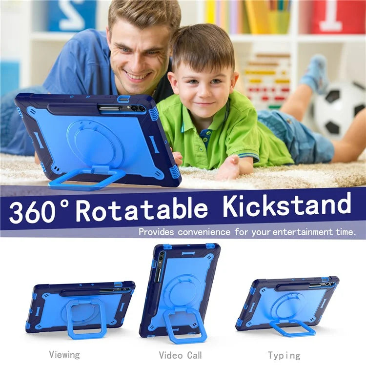 For Samsung Galaxy Tab S9+ / Tab S9 FE+ Case Rotating Kickstand Tablet Cover with Shoulder Strap