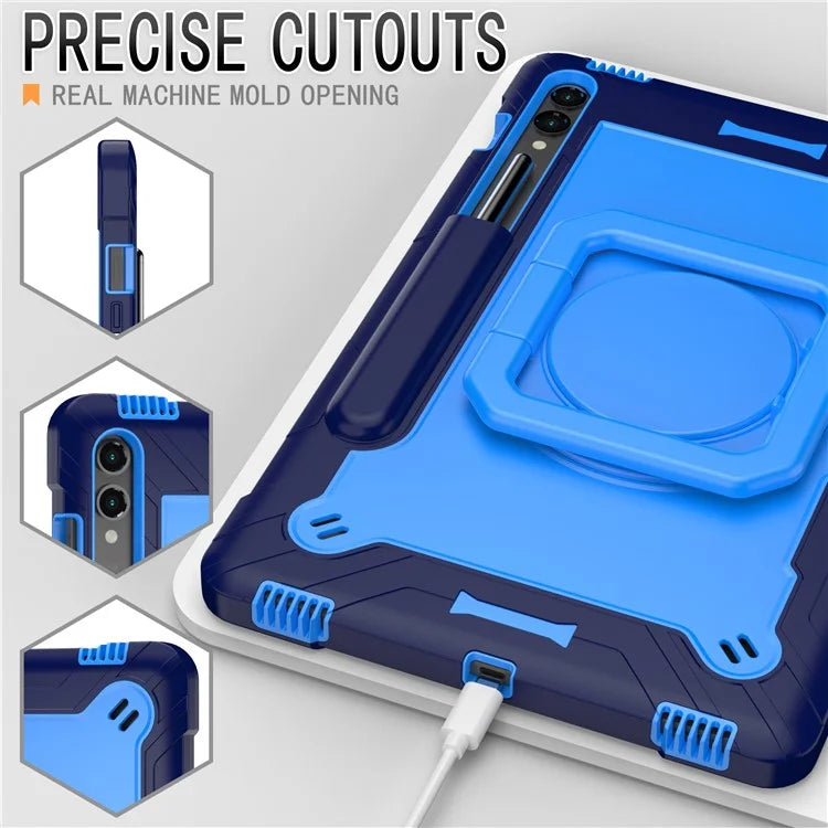 For Samsung Galaxy Tab S9+ / Tab S9 FE+ Case Rotating Kickstand Tablet Cover with Shoulder Strap