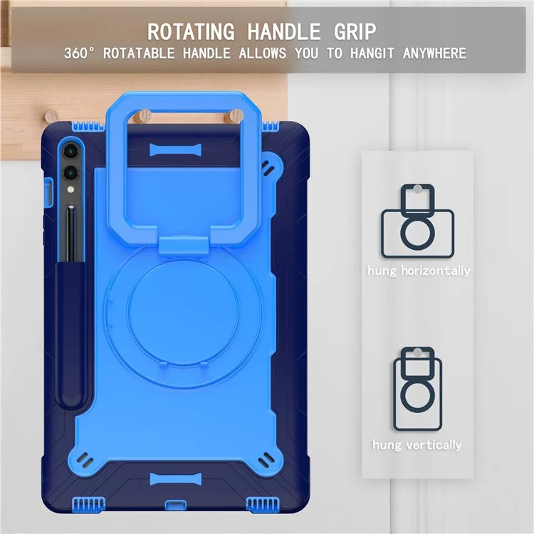 For Samsung Galaxy Tab S9+ / Tab S9 FE+ Case Rotating Kickstand Tablet Cover with Shoulder Strap
