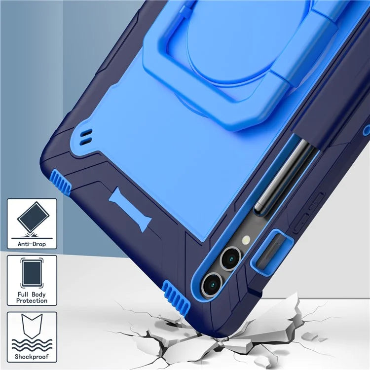 For Samsung Galaxy Tab S9+ / Tab S9 FE+ Case Rotating Kickstand Tablet Cover with Shoulder Strap