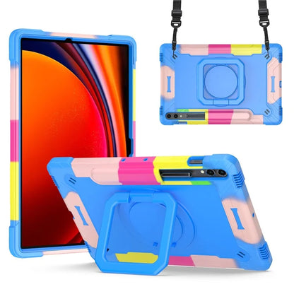 For Samsung Galaxy Tab S9+ / Tab S9 FE+ Case Rotating Kickstand Tablet Cover with Shoulder Strap